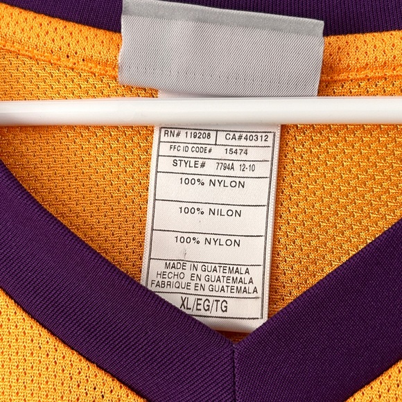 RARE NBA Los Angeles Lakers Ron Artest Jersey # 15 Mens size XL gold - Picture 7 of 7